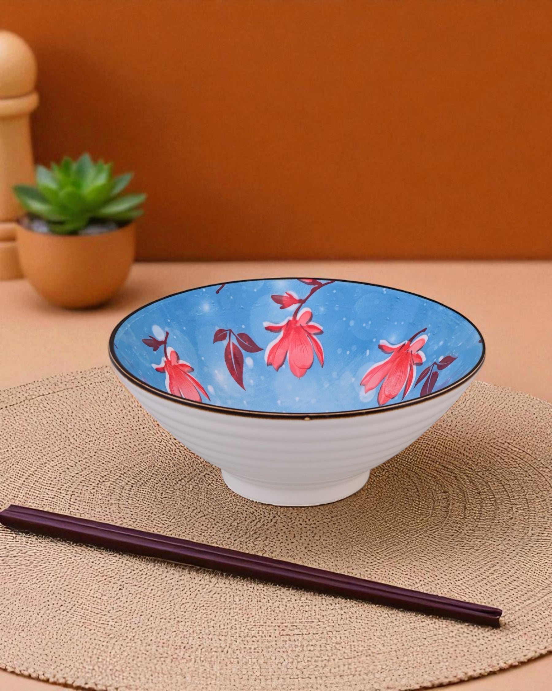 Scarlet Blossom Serving Bowl