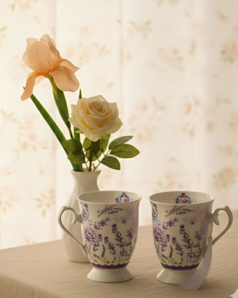 Lavender Blossom Coffee Mug - Set Of 2