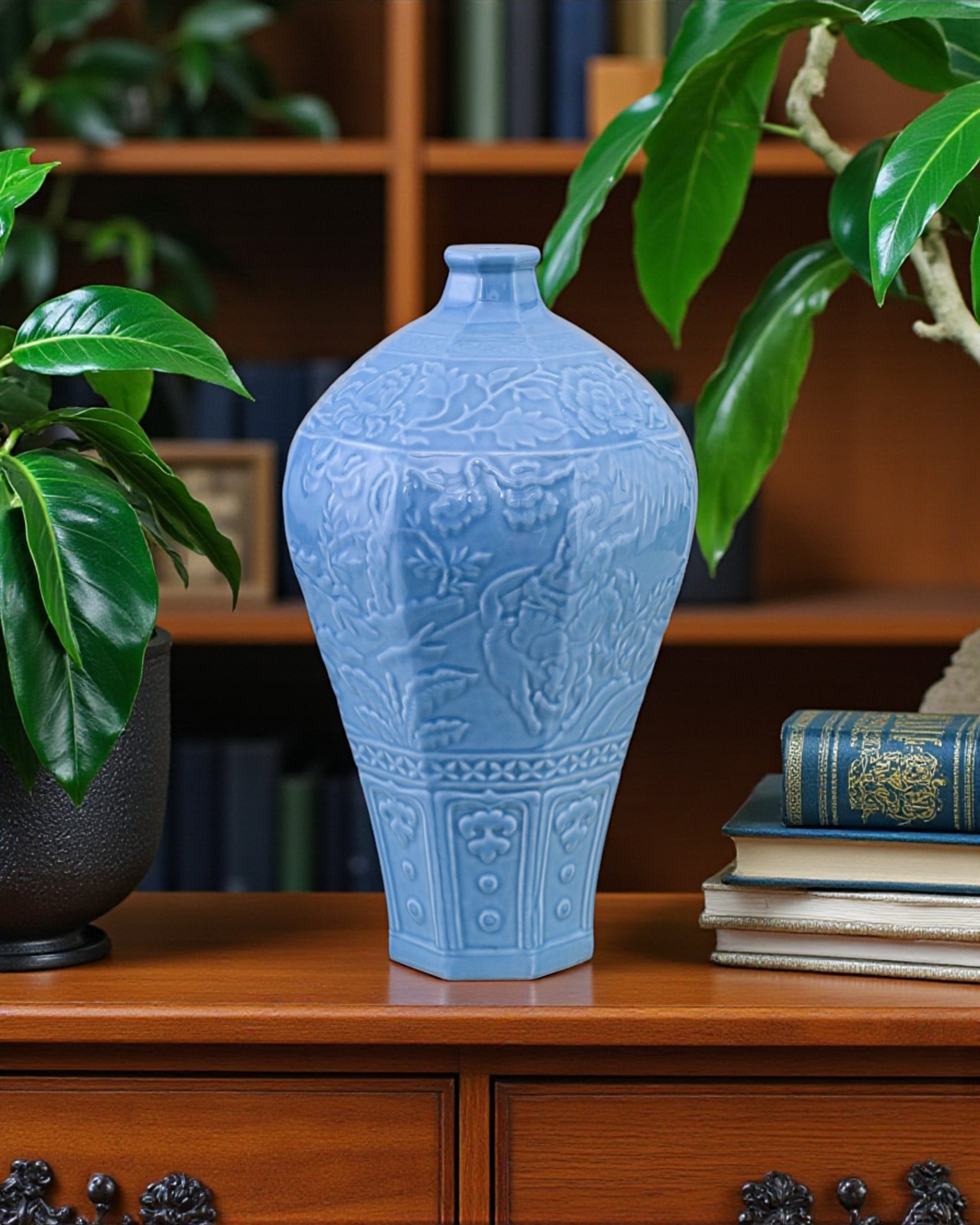 Celestial Blue Celadon Baluster Vase