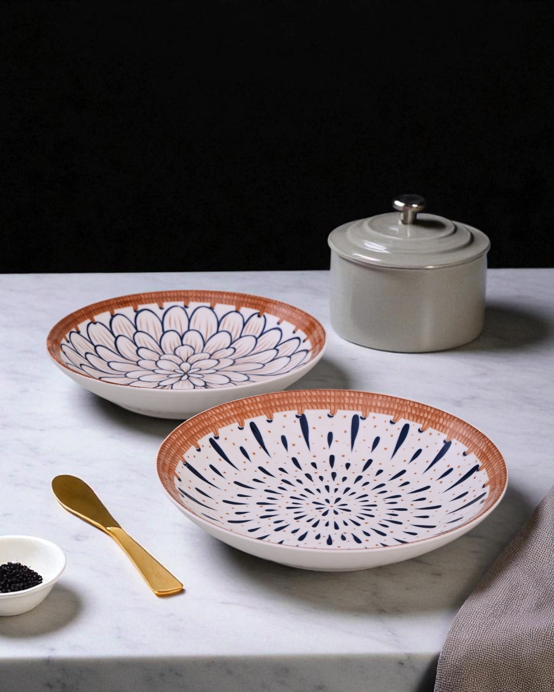 Floral Whimsy Pasta Bowl - Set Of 4