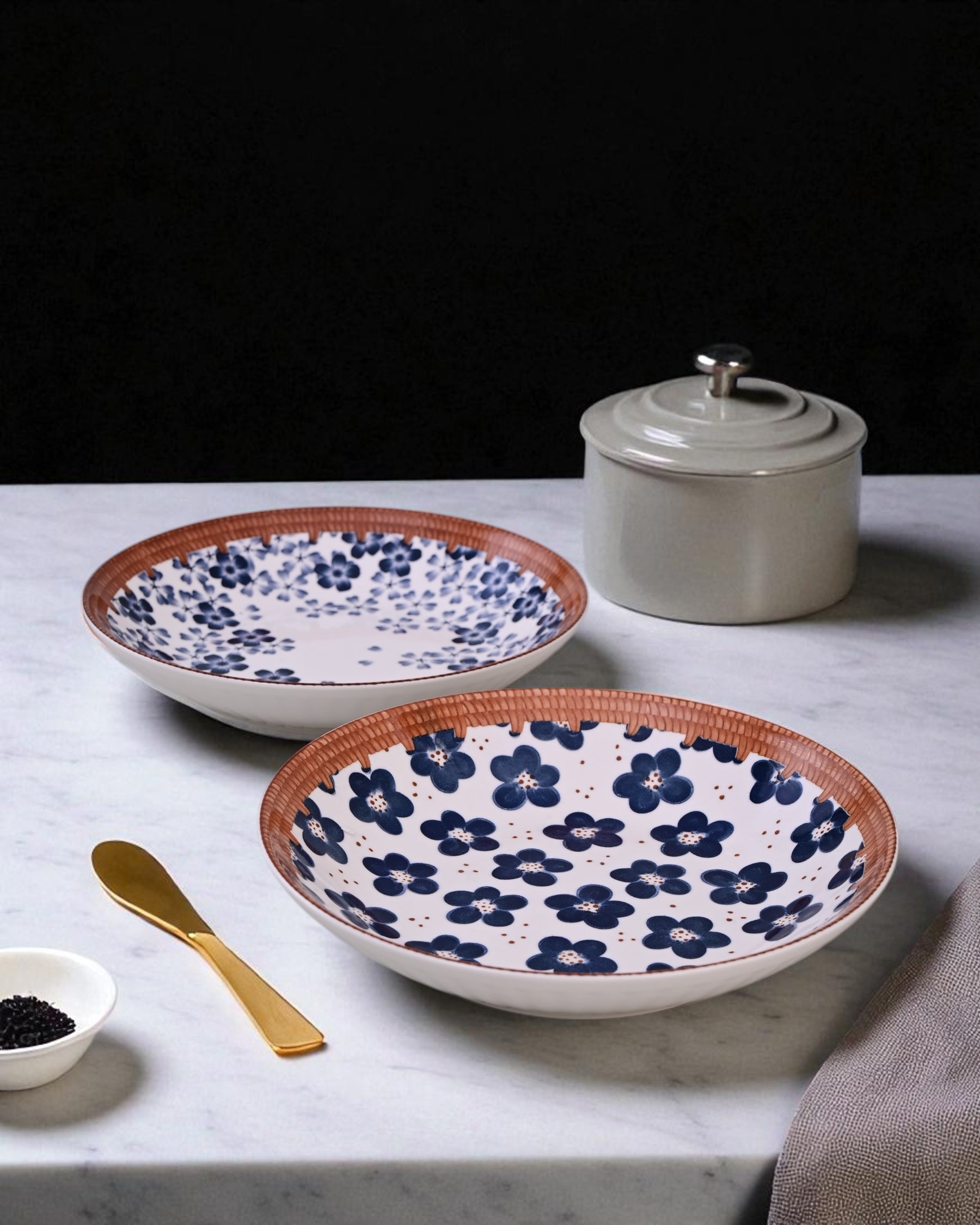 Floral Whimsy Pasta Bowl - Set Of 4