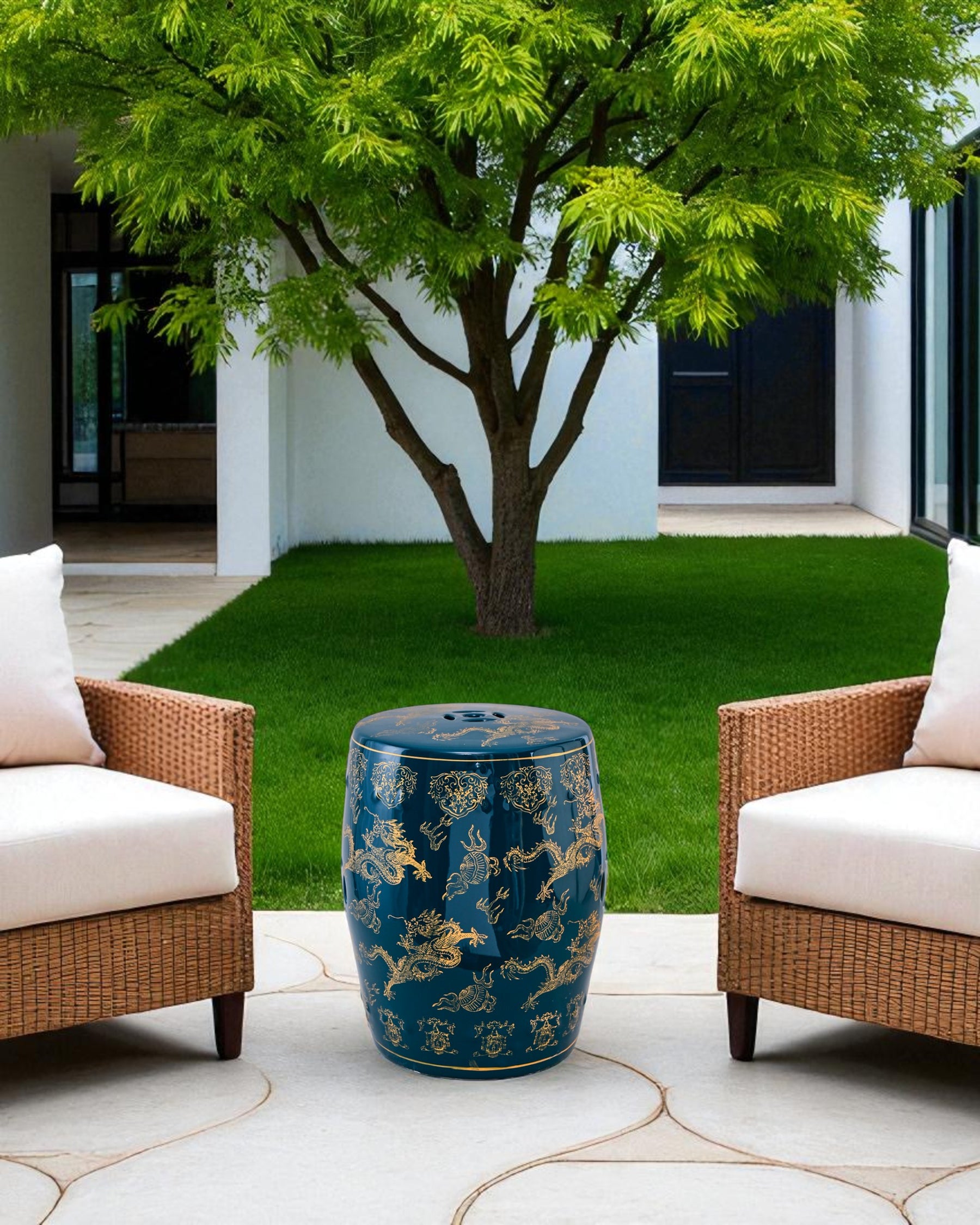 Imperial Dragon Garden Stool