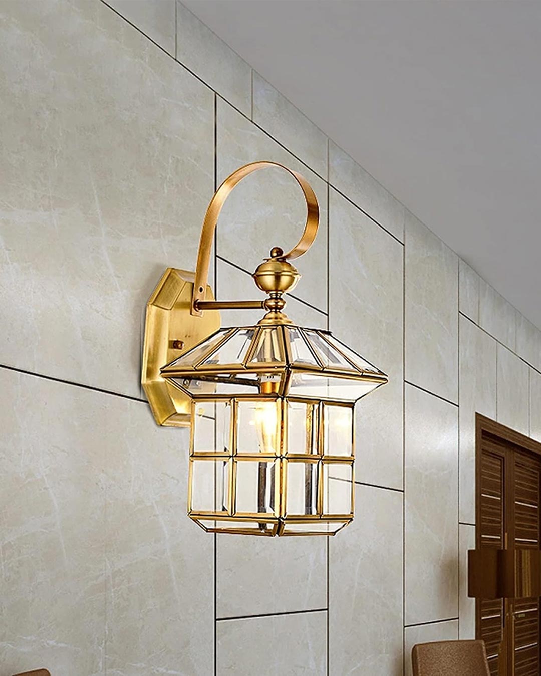European Vintage Brass Wall Light - The Decor Kart