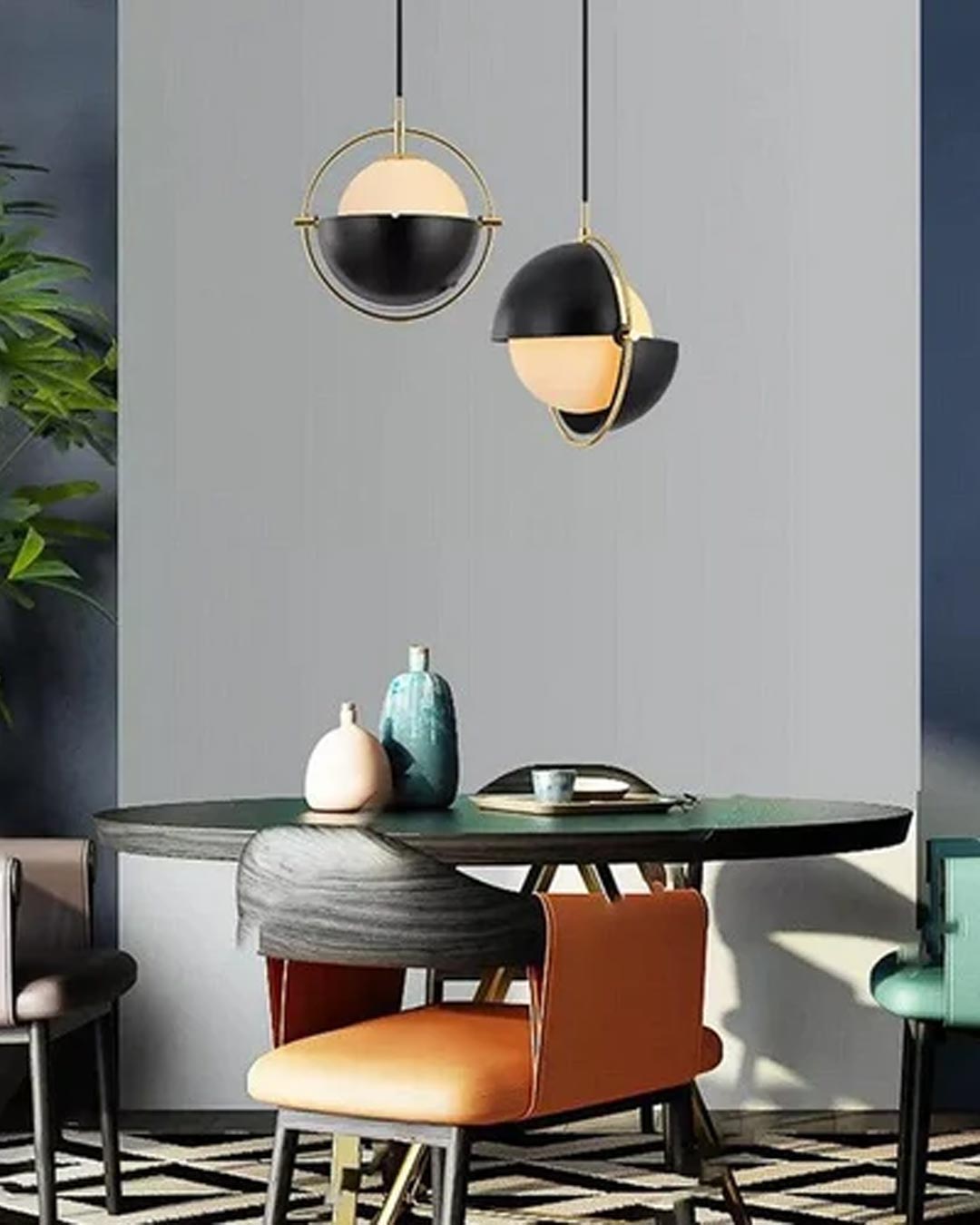 Modern Orbital Pendant Light - Black