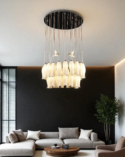Tulip Bloom Hanging Chandelier