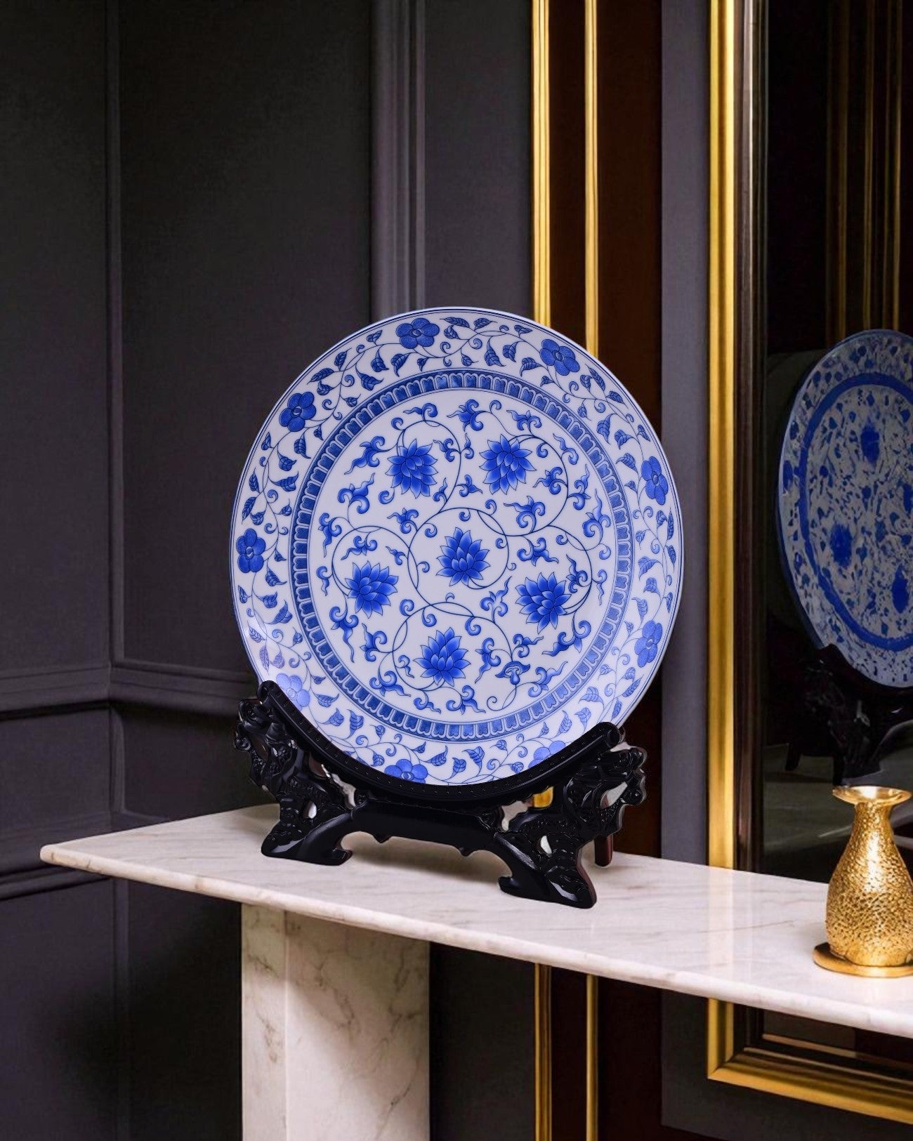 Azure Blossom Harmony Decorative Plate - 10"