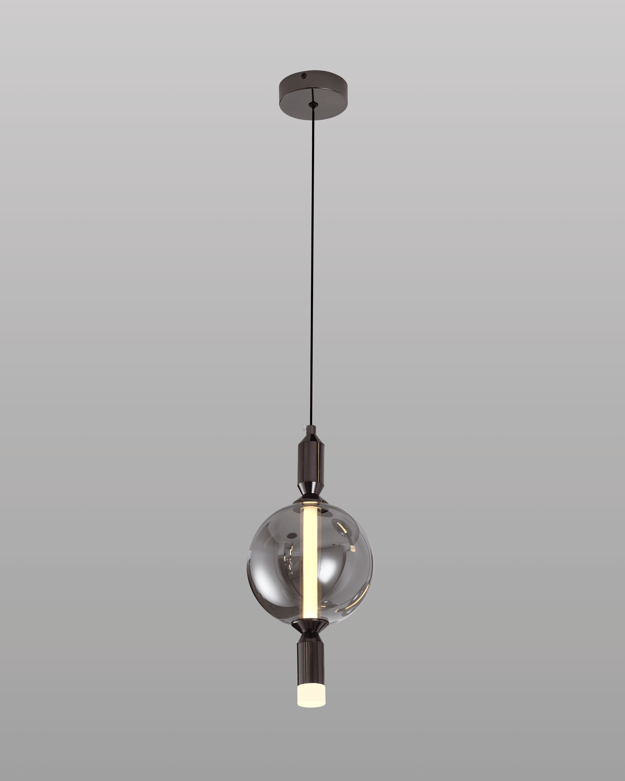 "Lumen Orb" Globe Glass Pendant Light - Smoke