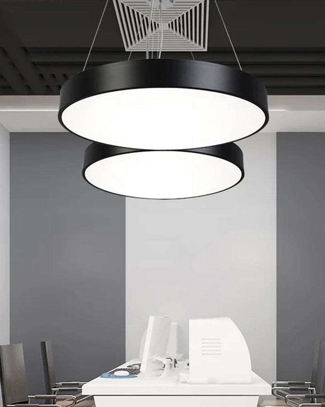Round LED Drum Pendant Light