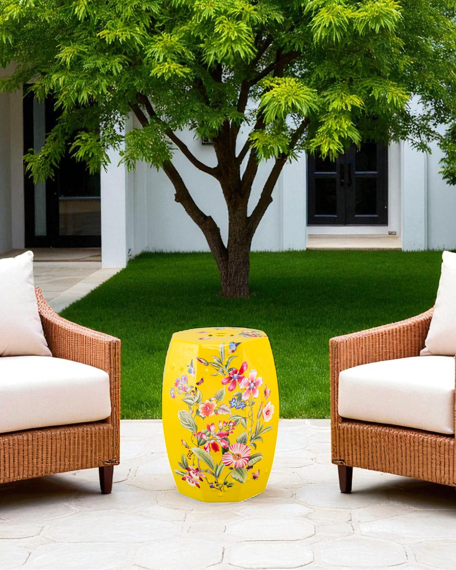 Butterflies Bloom Garden Stool