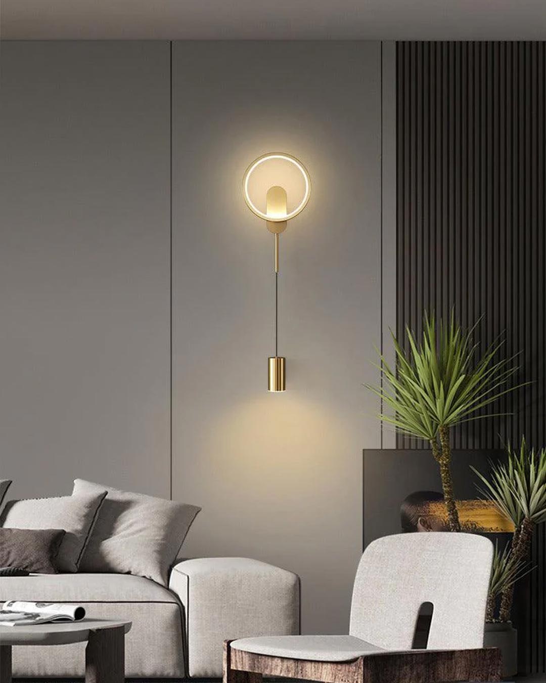 Round LED Creative Wall Sconce - Gold - The Decor Kart