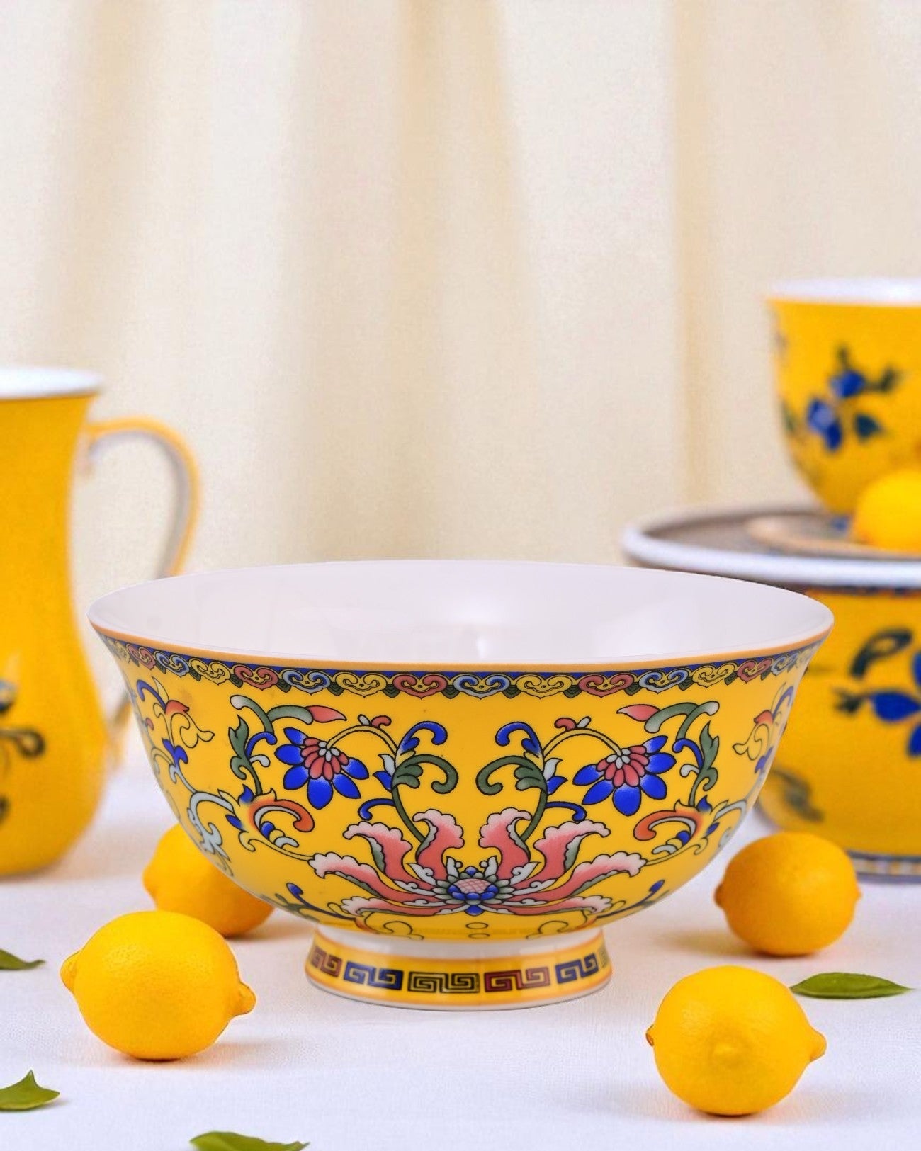 Classic Floral Motif Katori - Set Of 6