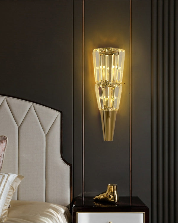 Tapered Crystal Wall Sconce - Small - The Decor Kart