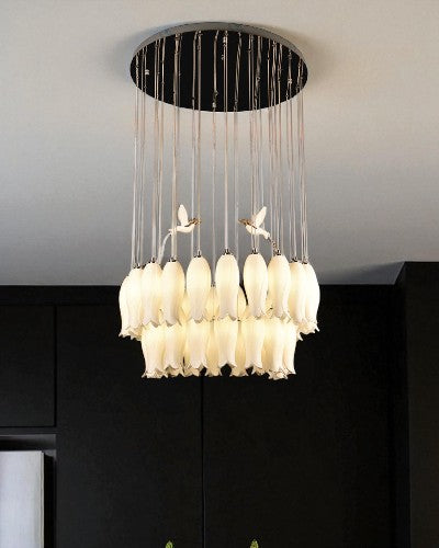 Tulip Bloom Hanging Chandelier