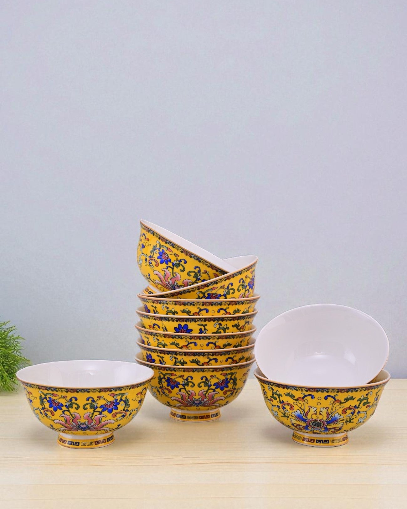 Classic Floral Motif Katori - Set Of 6