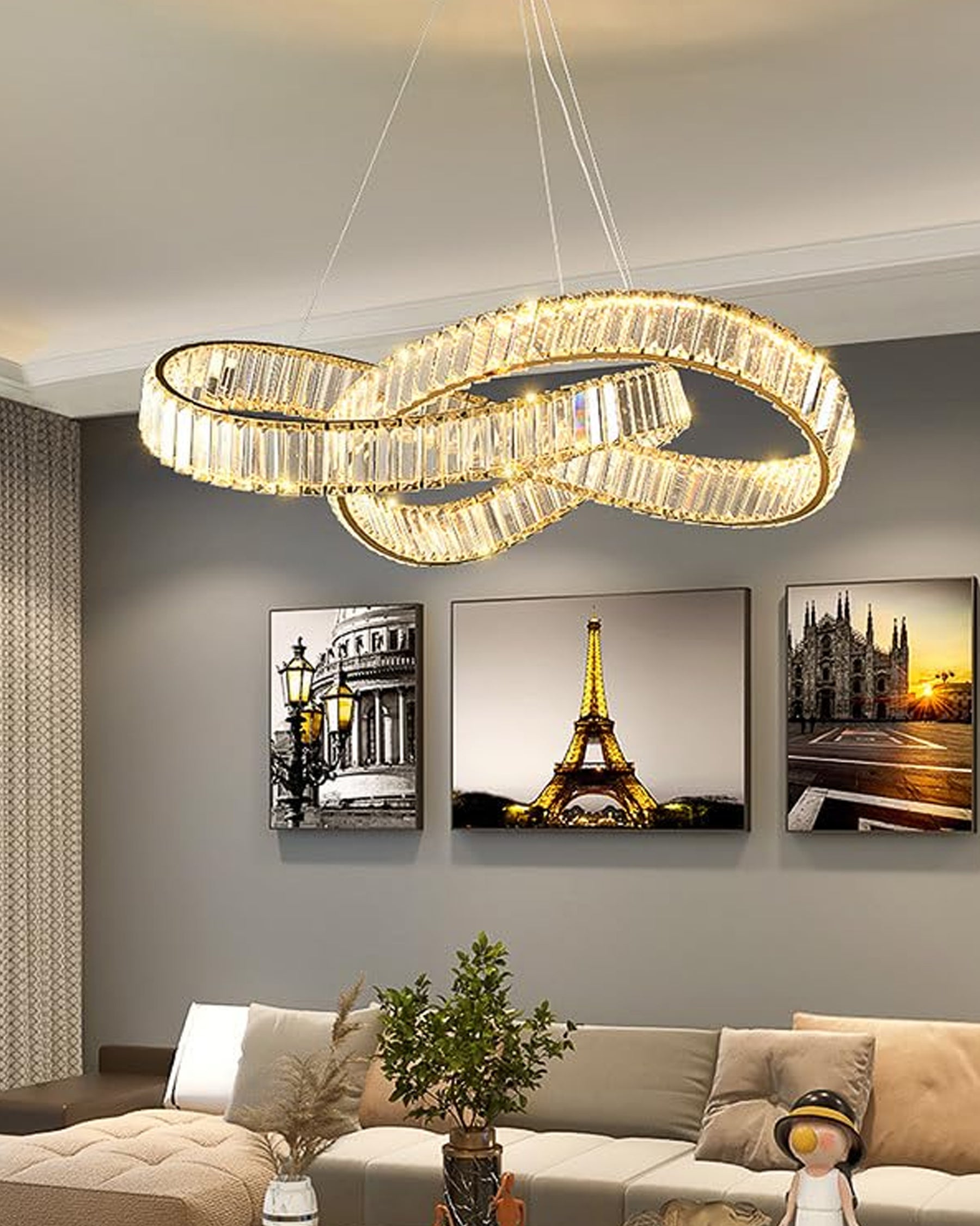 Infinity Crystal Loop Chandelier