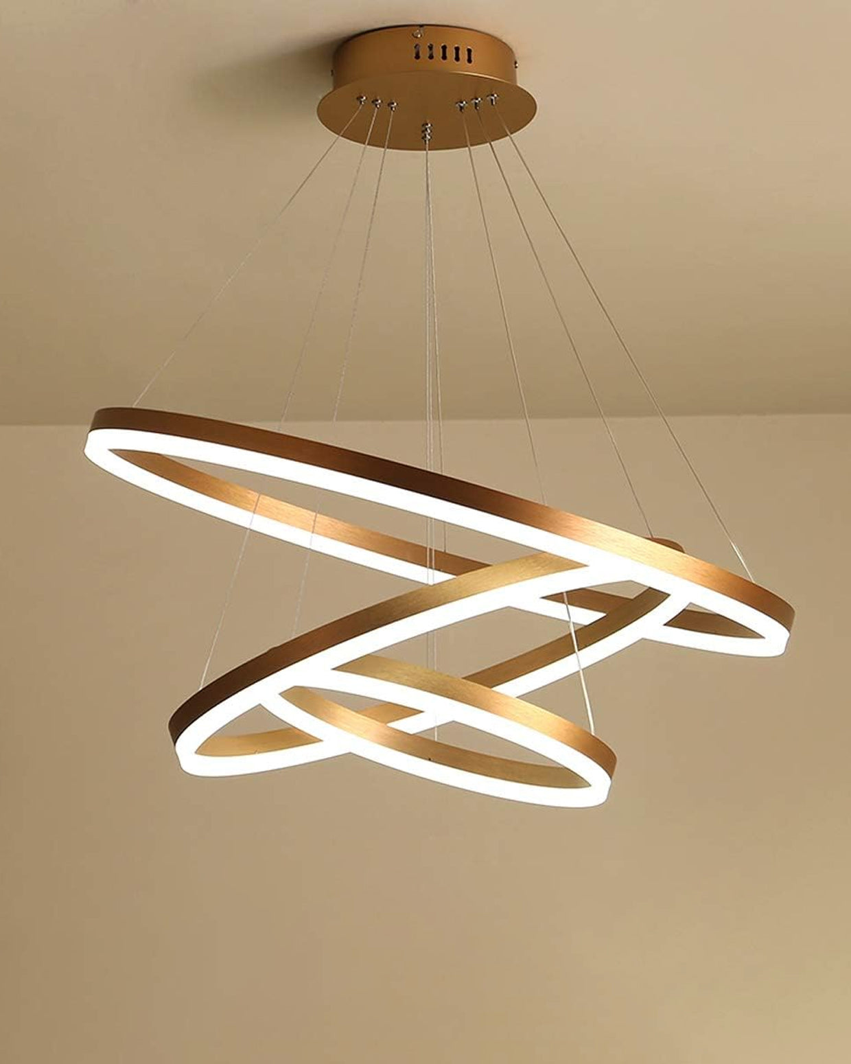 Celeste Halo Triple Ring LED Chandelier