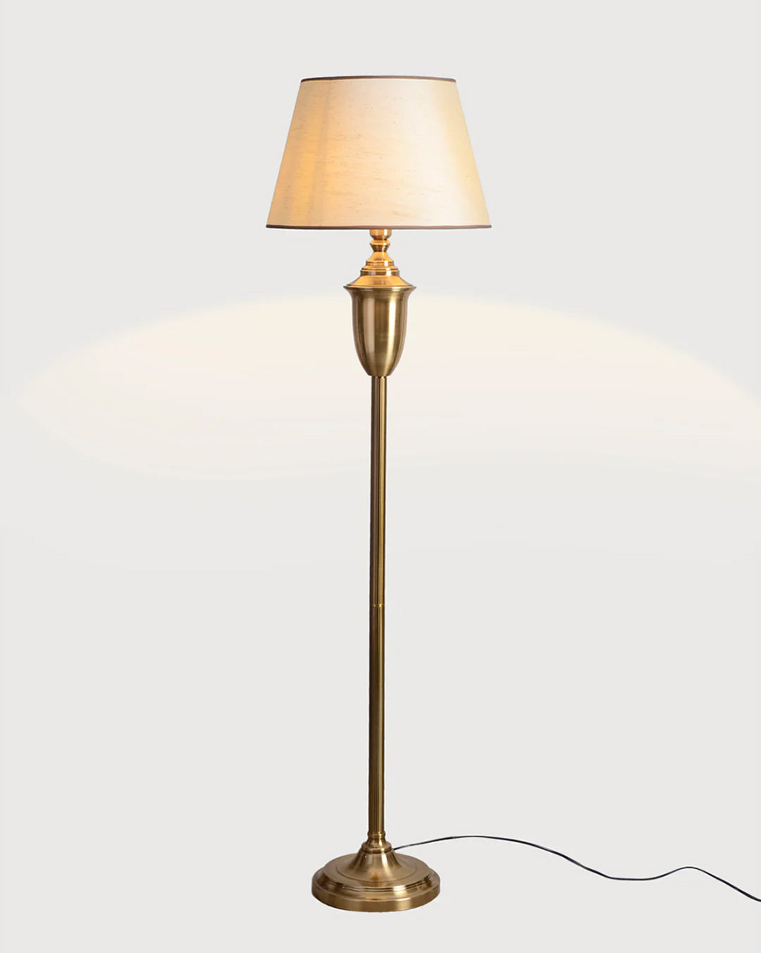 Mid-Century Gold Metal Floor Lamp - The Decor Kart