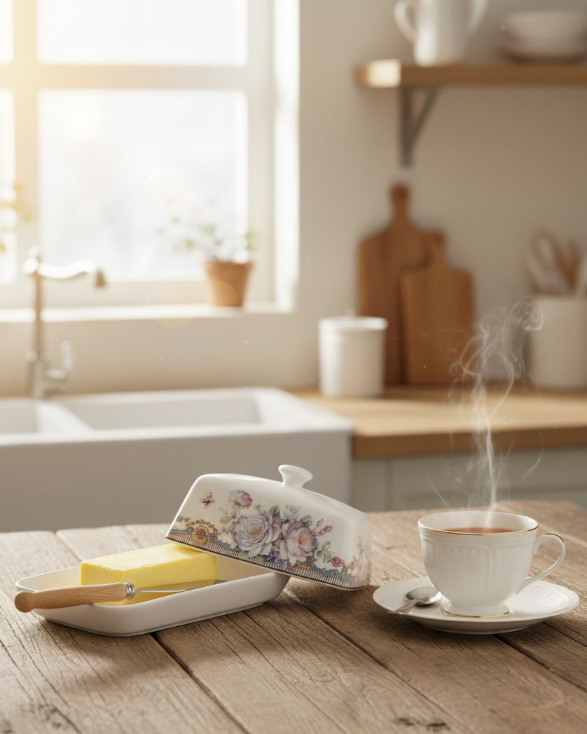 Butterfly Blossom Butter Dish