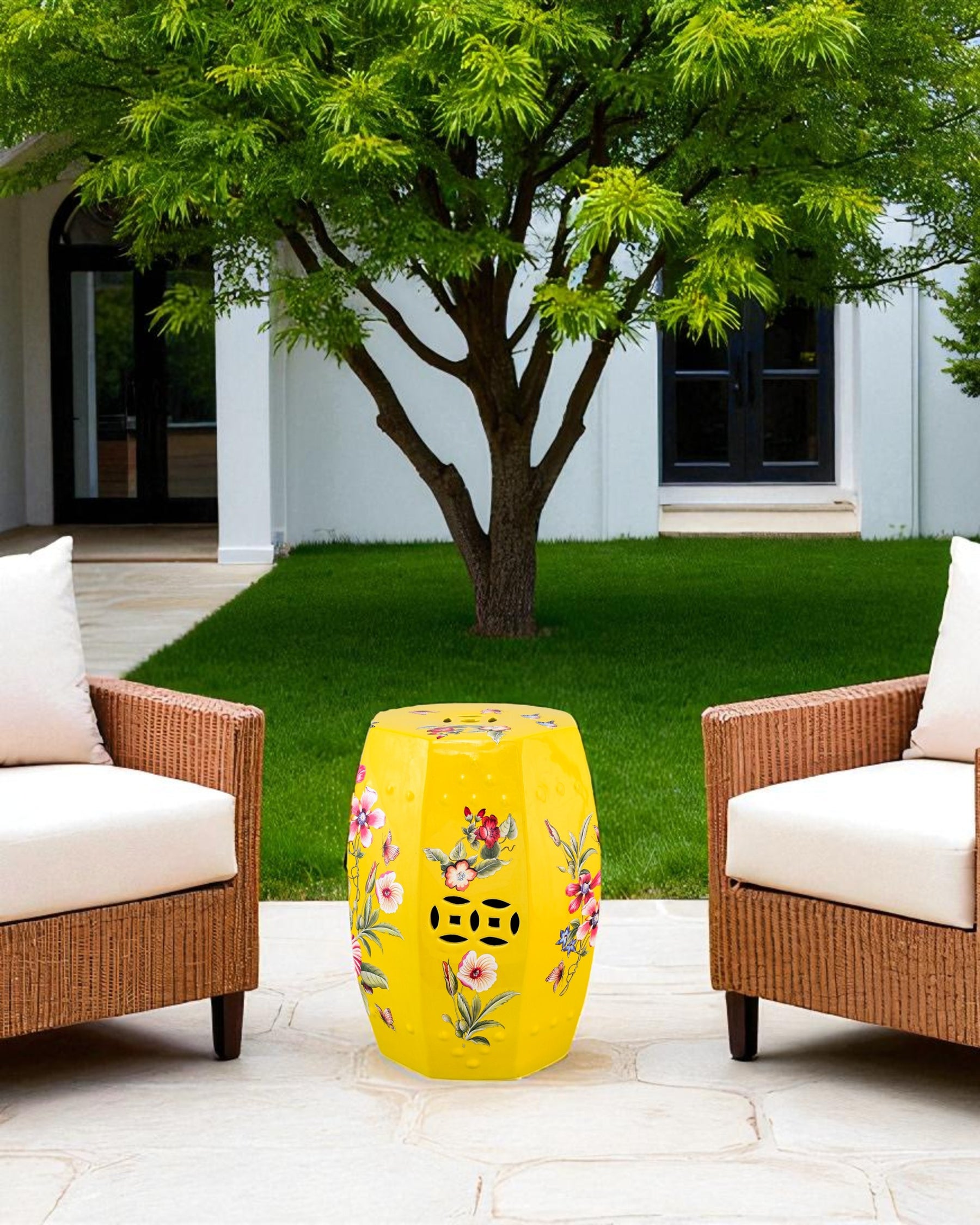 Butterflies Bloom Garden Stool