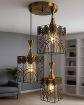 Floral Cube Hanging Pendant Light