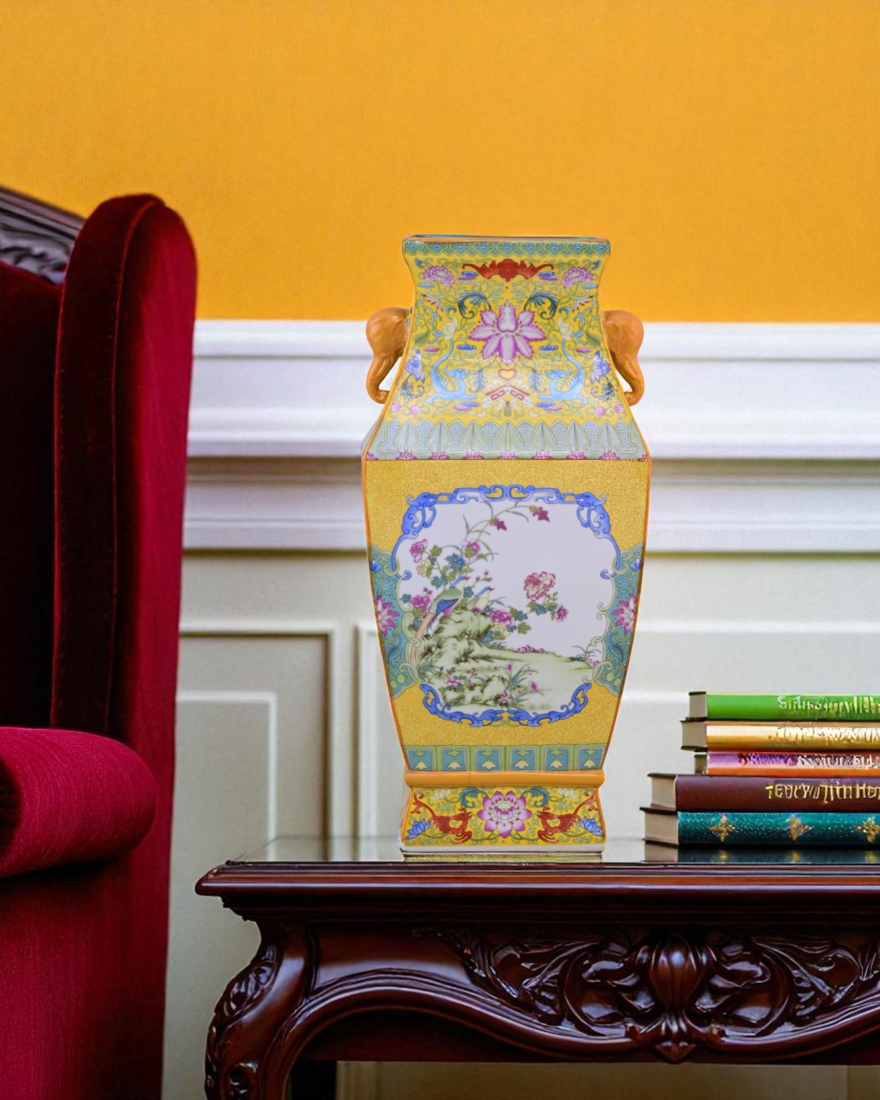 Regal Blossom Hand Painted Cloisonné Vase