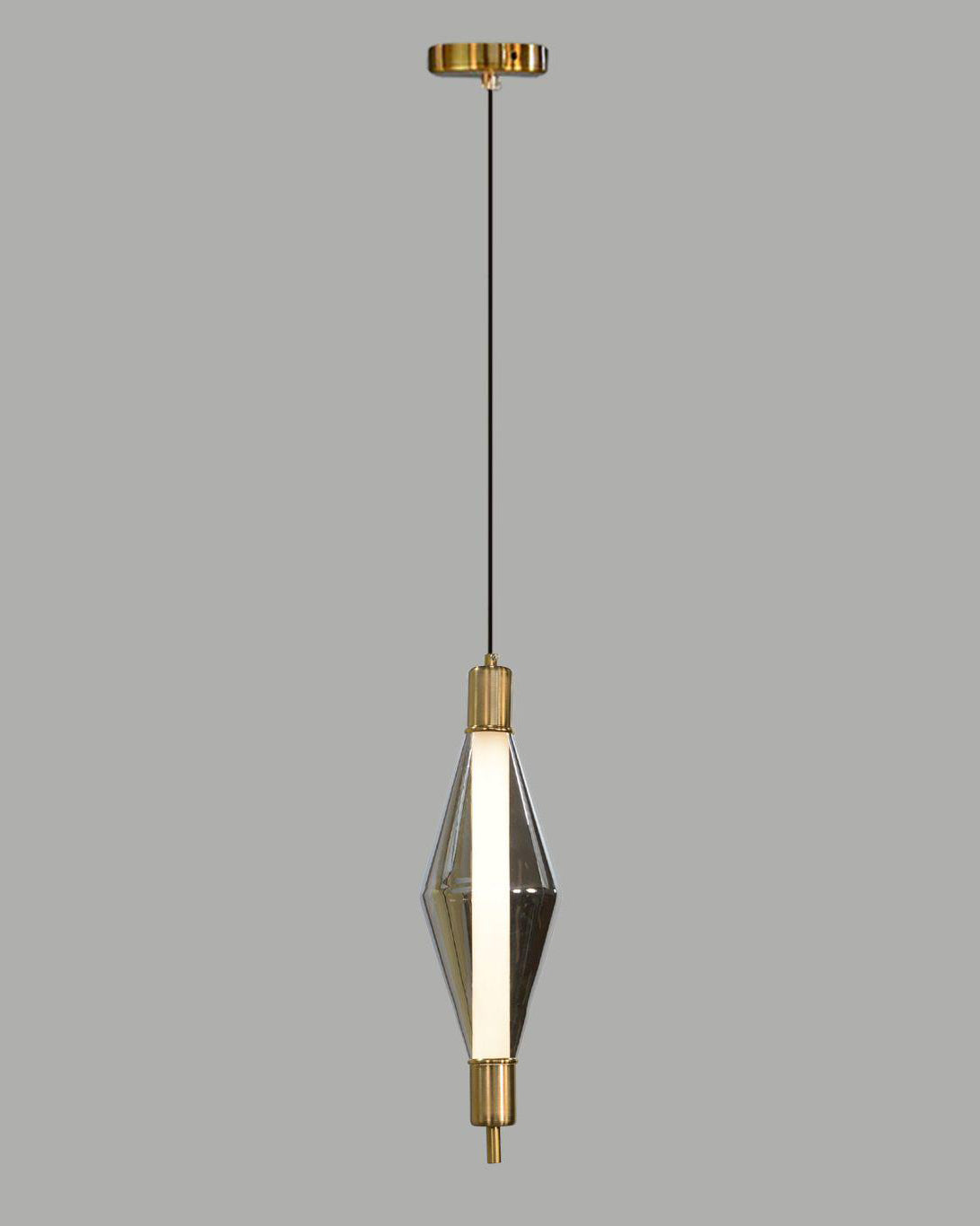 Modern Dimond Shape Smoke Pendant Light