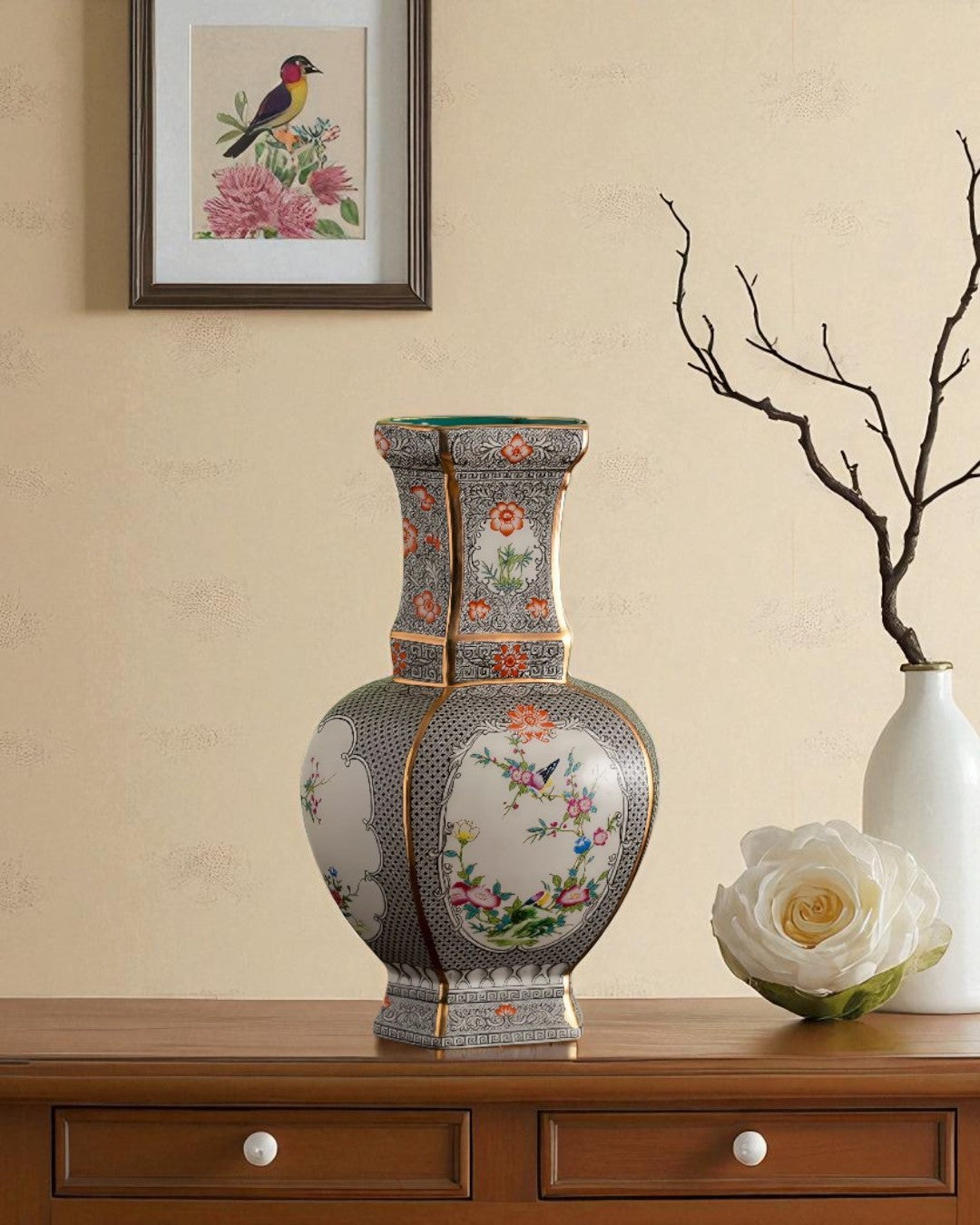 Monochrome Blossom Cloisonné Vase