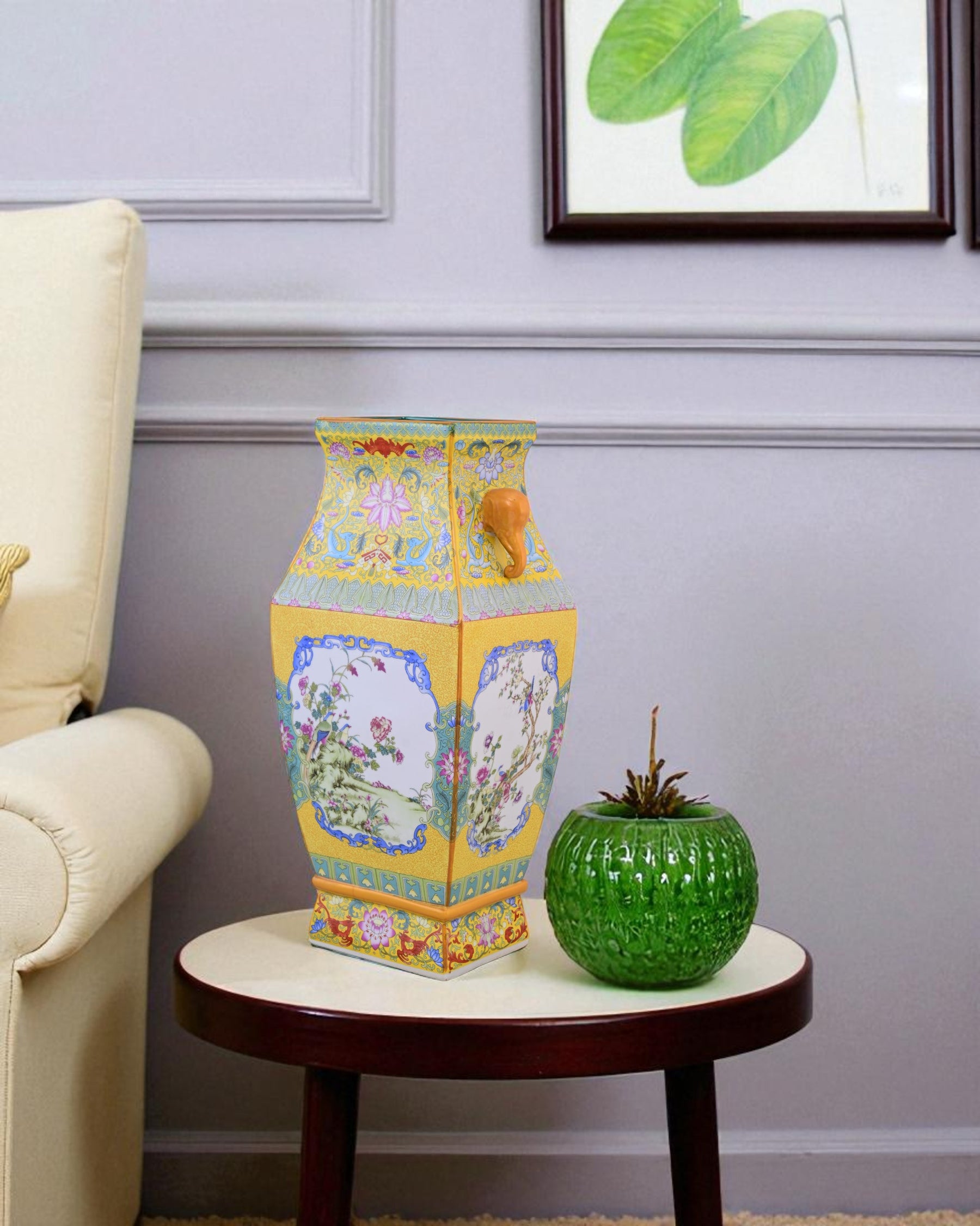 Regal Blossom Hand Painted Cloisonné Vase