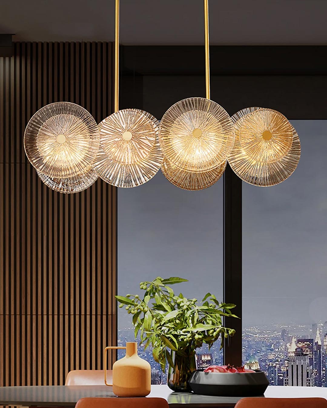 Lotus Leaves LED Chand Chandelier - The Decor Kart