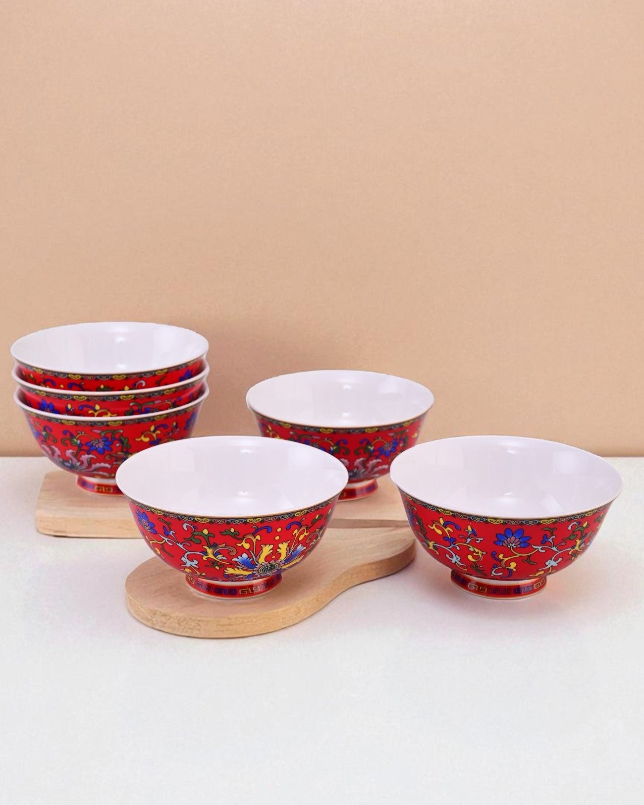 Classic Floral Motif Katori - Set Of 6
