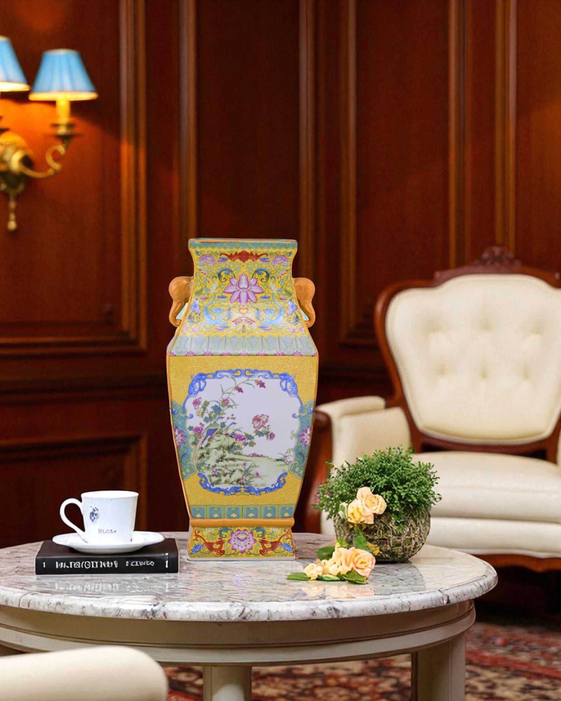 Regal Blossom Hand Painted Cloisonné Vase