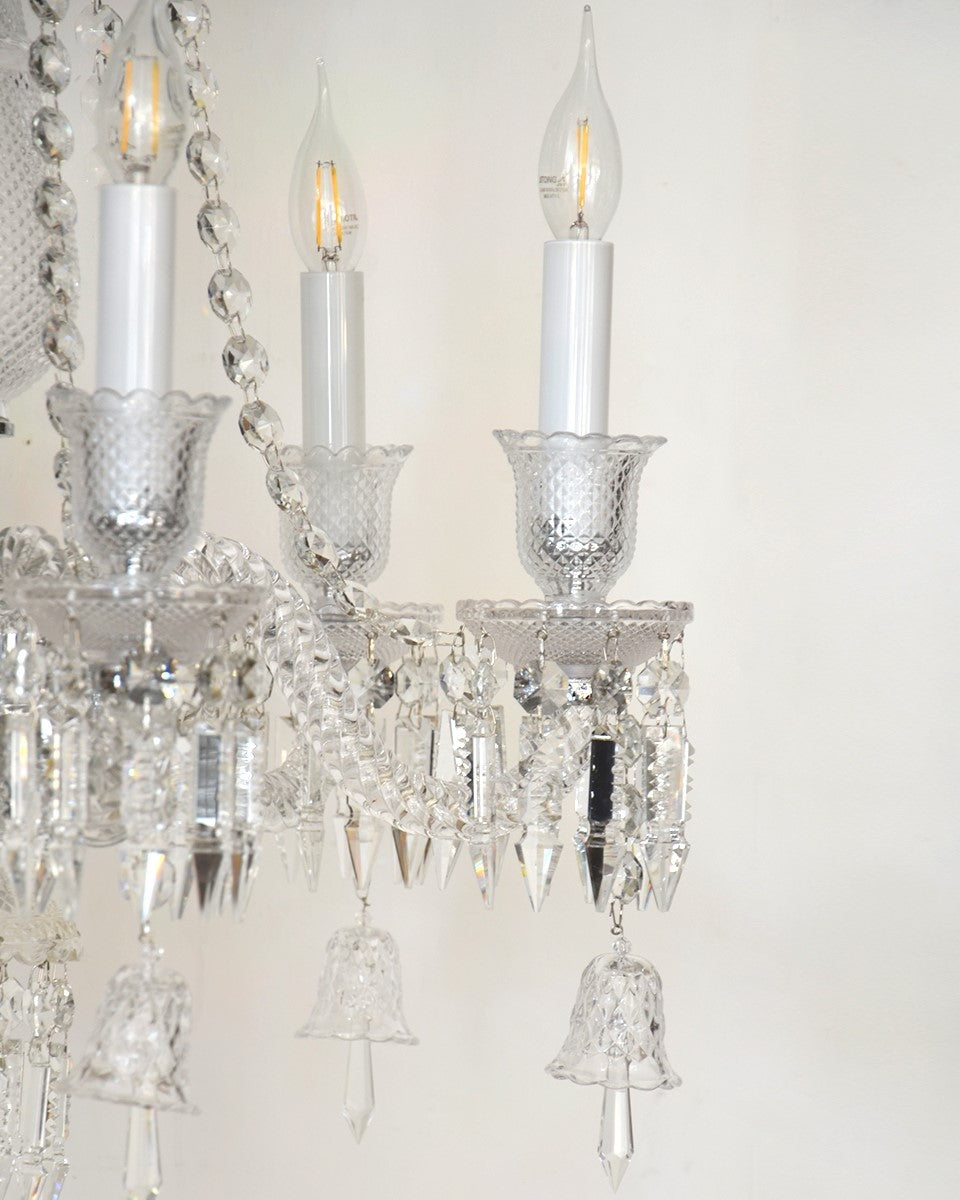 Royal Crystal Candle-Style Glass Chandelier - 6 Light