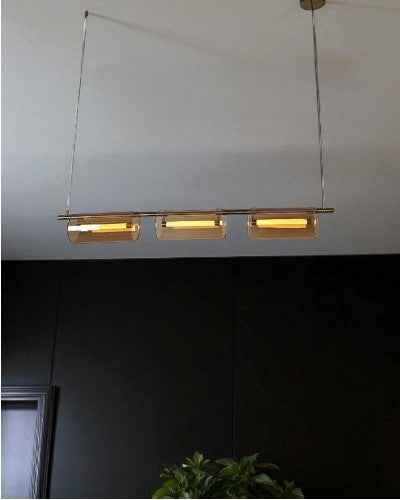 Amber Capsule Linear Pendant Light