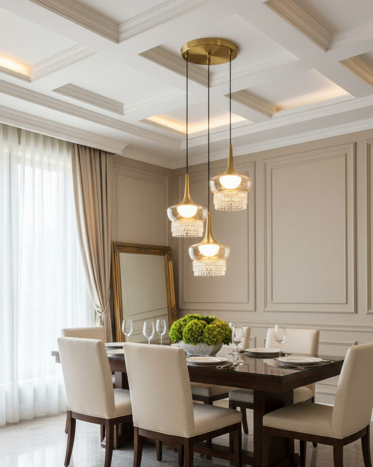 Crystal Aura Triple Pendant Light