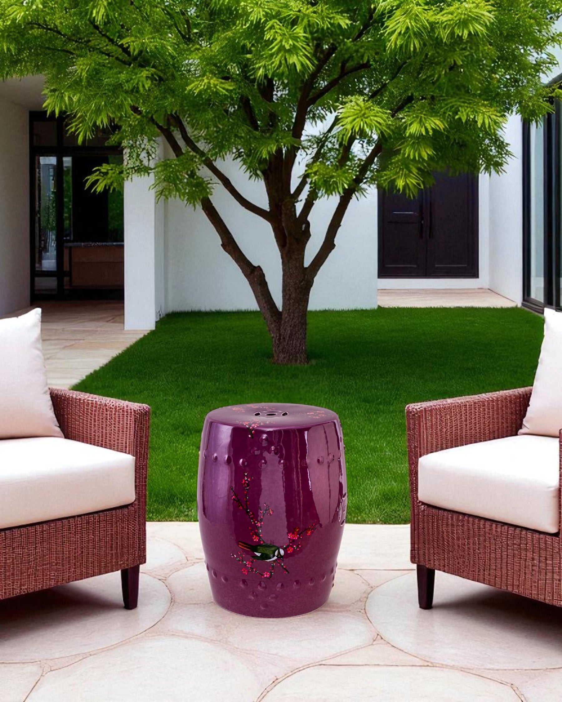 Plum Blossom Bird Garden Stool