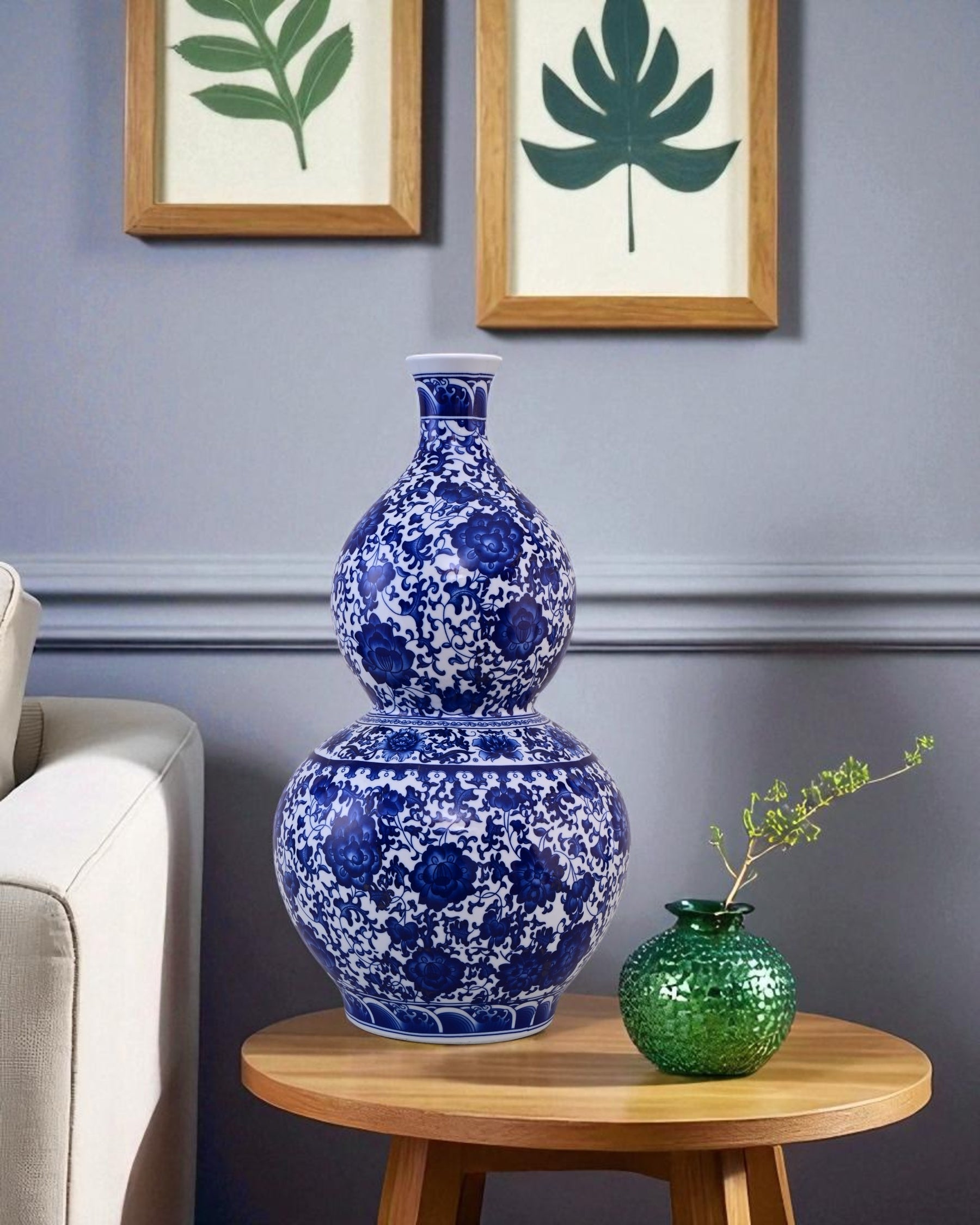 Blue and White Double Gourd Vase