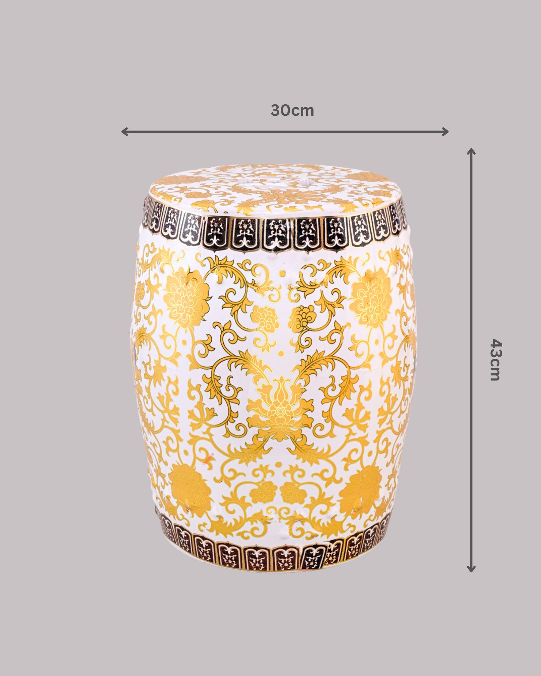 Royal Gold Floral Garden Stool