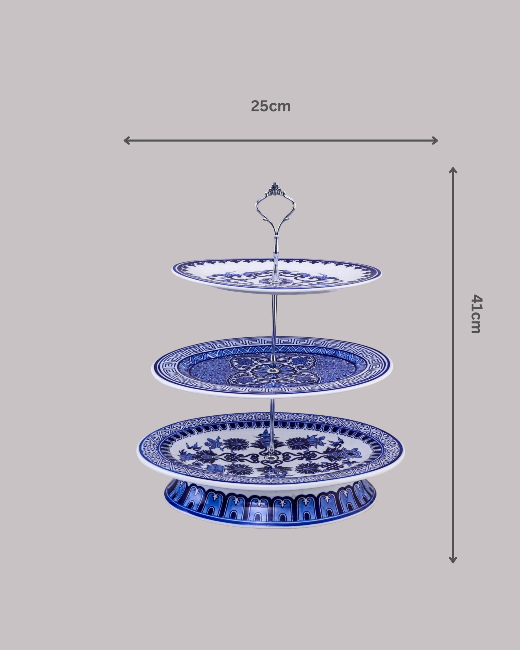 Blue and White 3-Tier Cake Stand