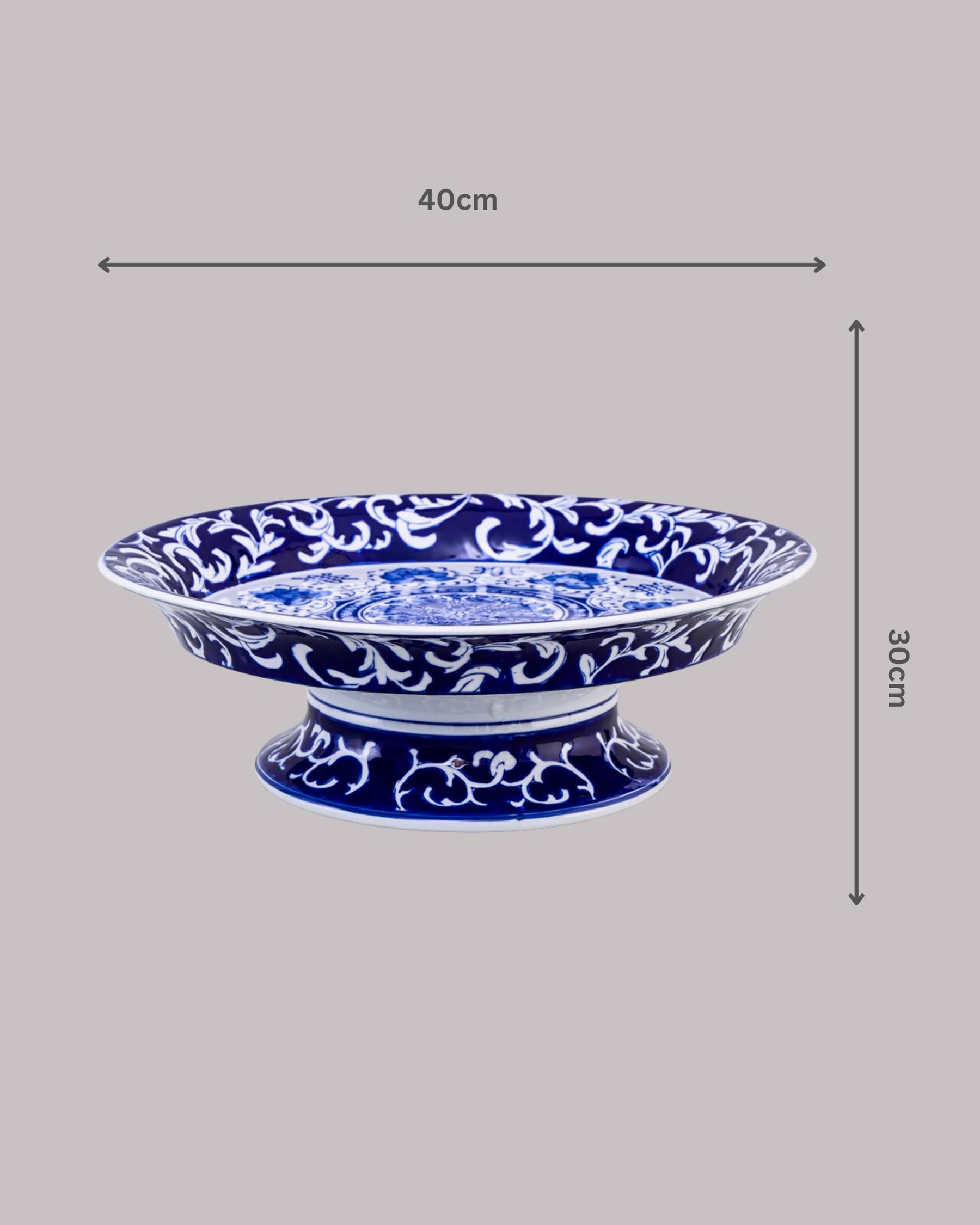 Timeless Blue & White Ceramic Cake Stand