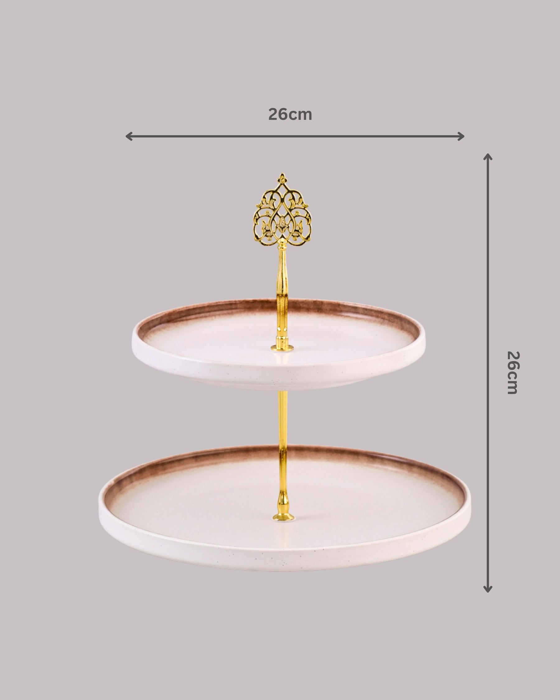 Artisan Glazed 2-Tier Cake Stand