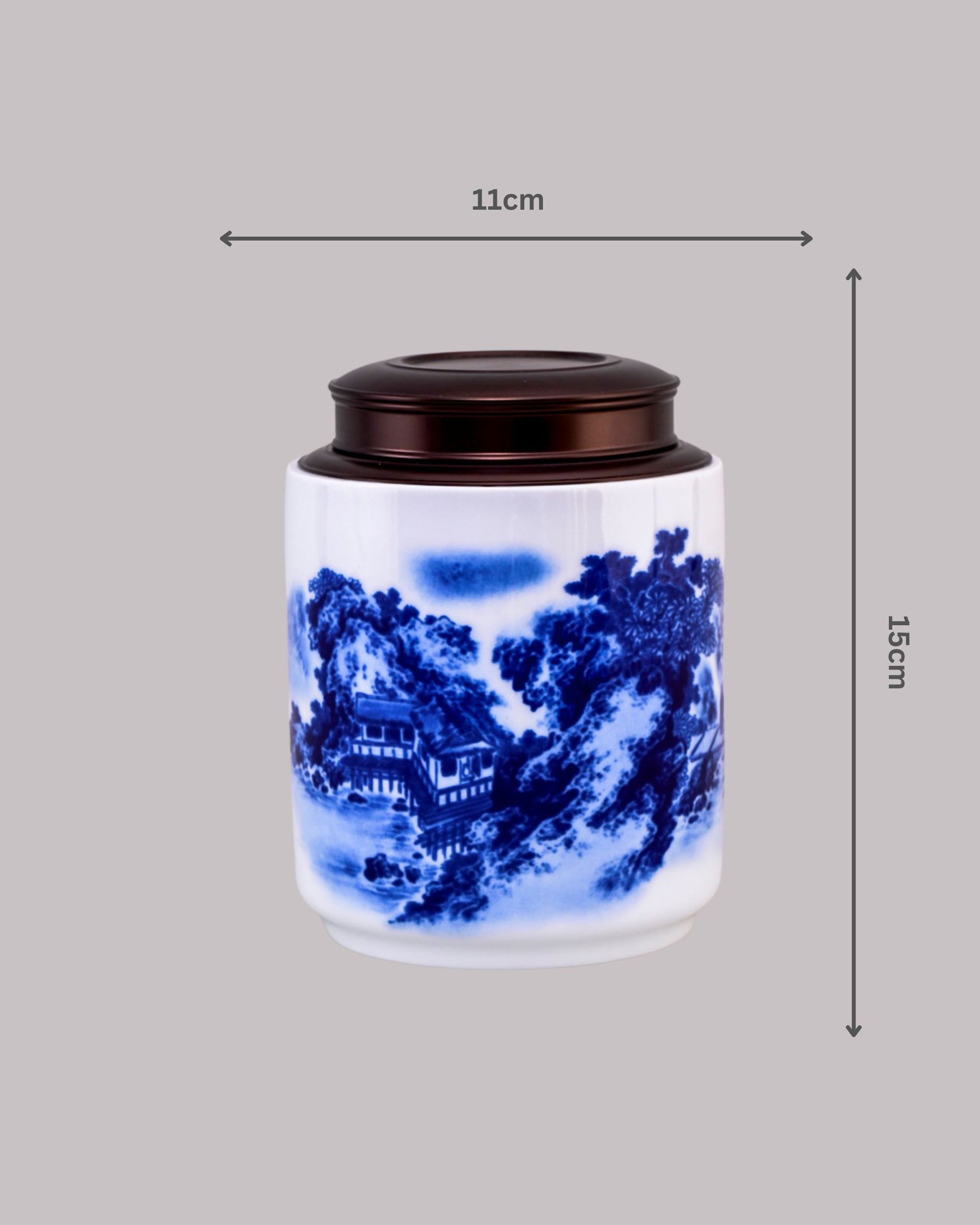 'By the River' Blue & White Porcelain Storage Jar