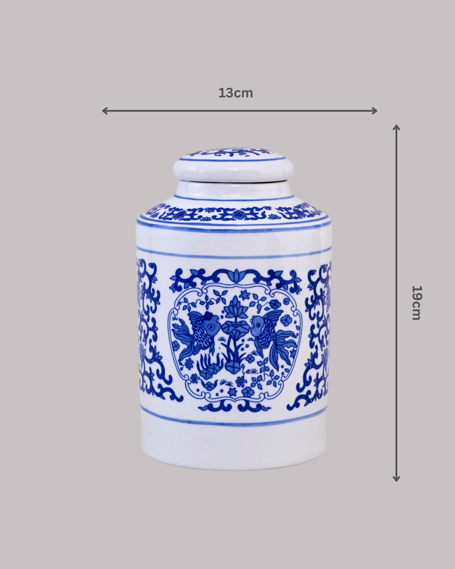 Blue Floral Heritage Storage Jar