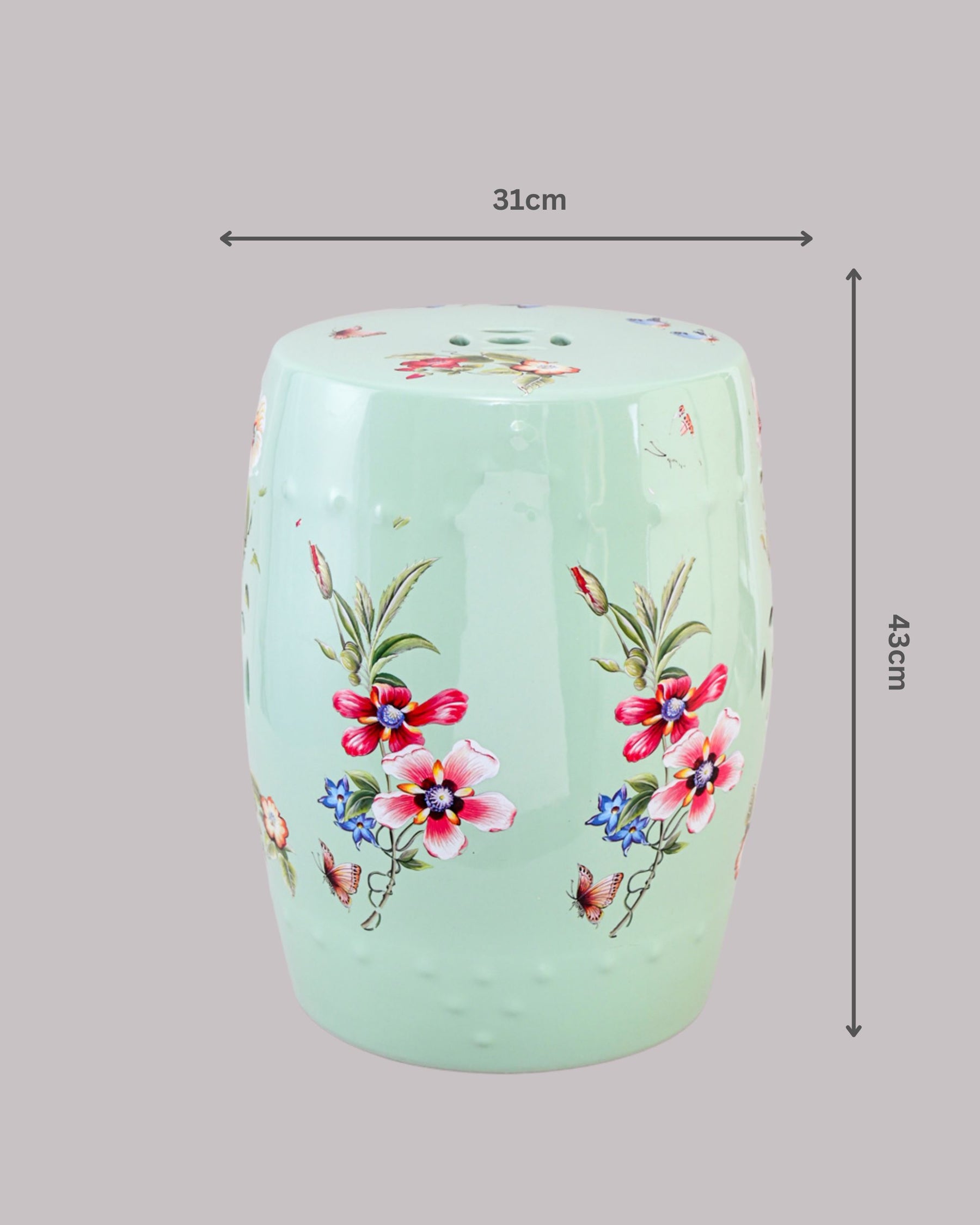 Mint Blossom Garden Stool