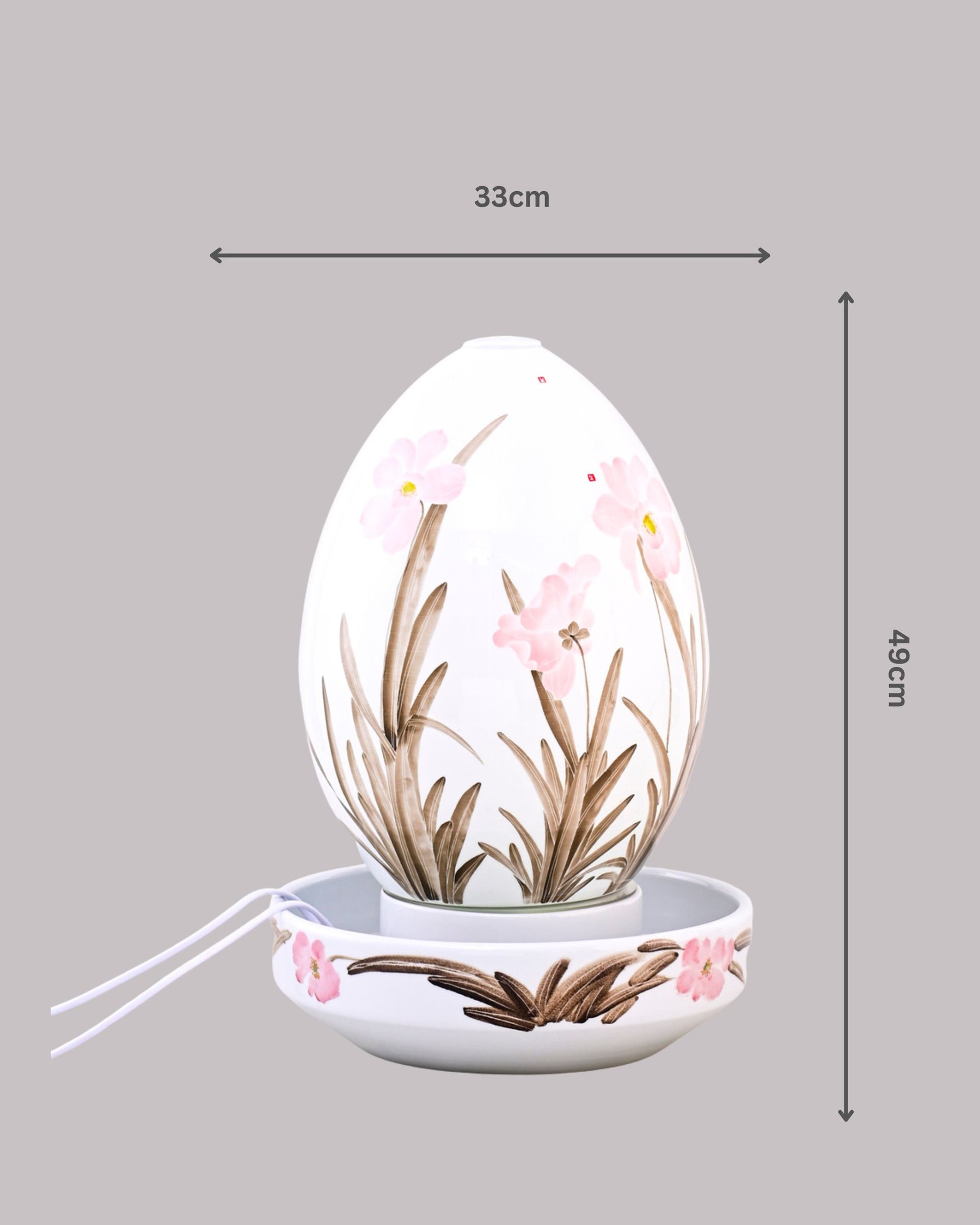 Petal Grace Serenity Ceramic Fountain Lamp