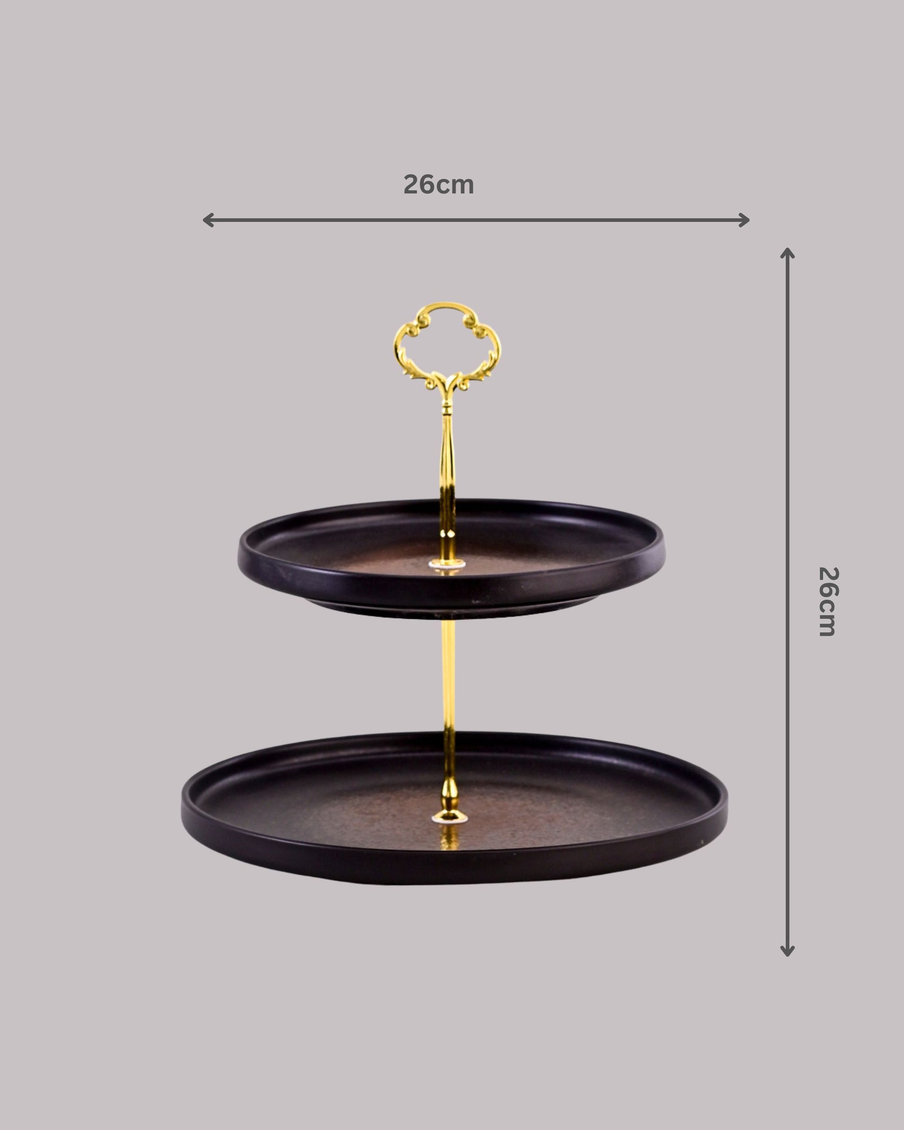 Charcoal Eclipse 2-Tier Cake Stand