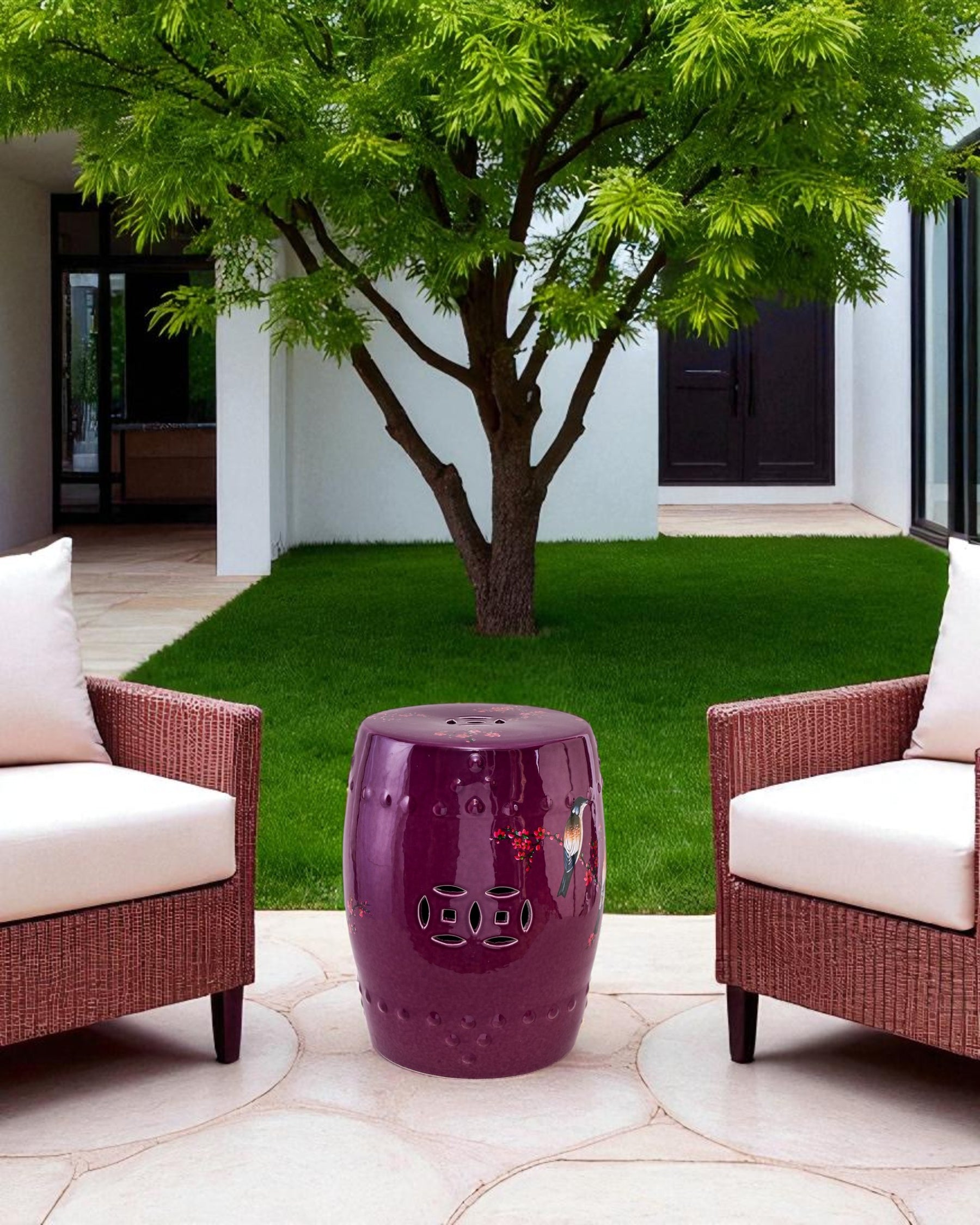 Plum Blossom Bird Garden Stool