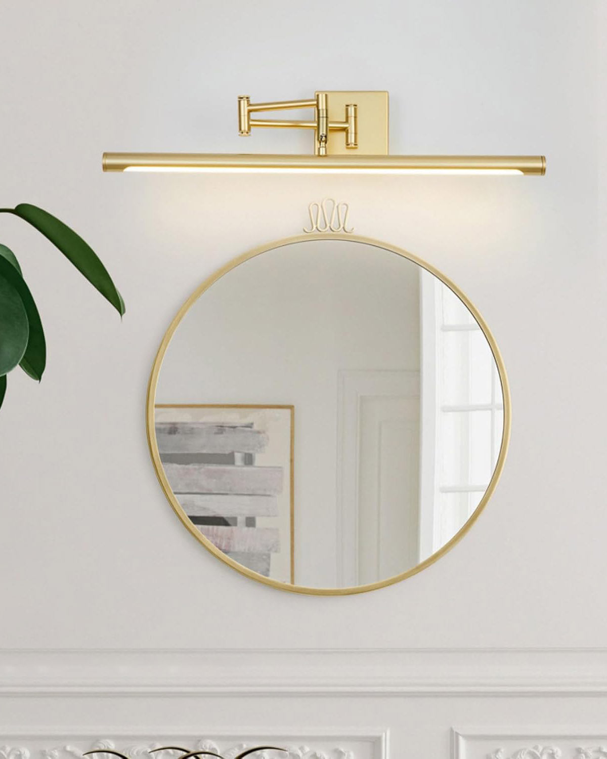 Adjustable Mirror LED Wall Light - Gold