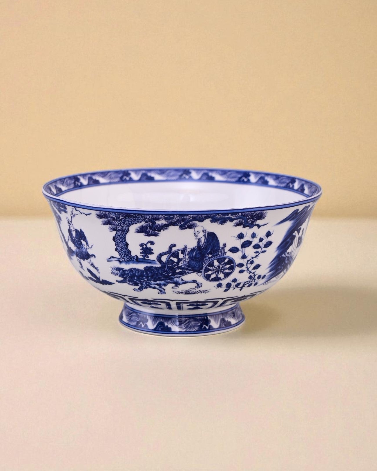 Blue & White Footed Ceramic Katori