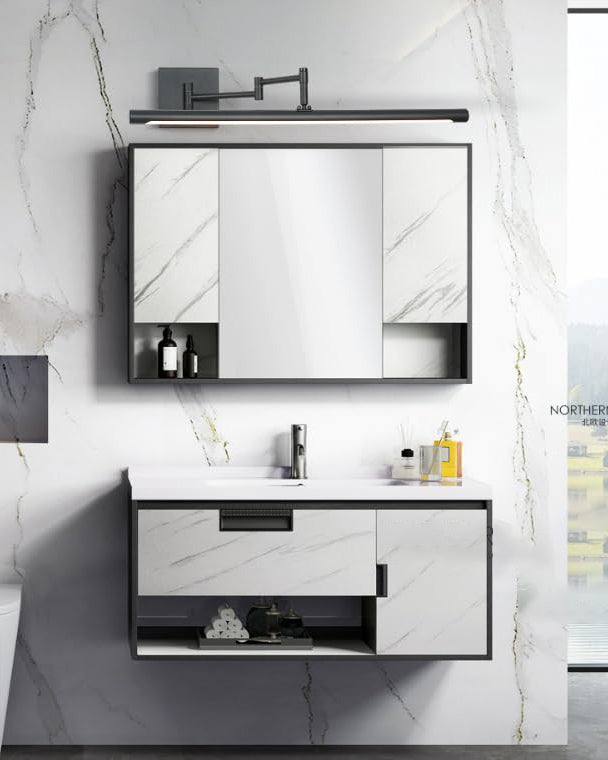 Adjustable Mirror LED Wall Light - Black
