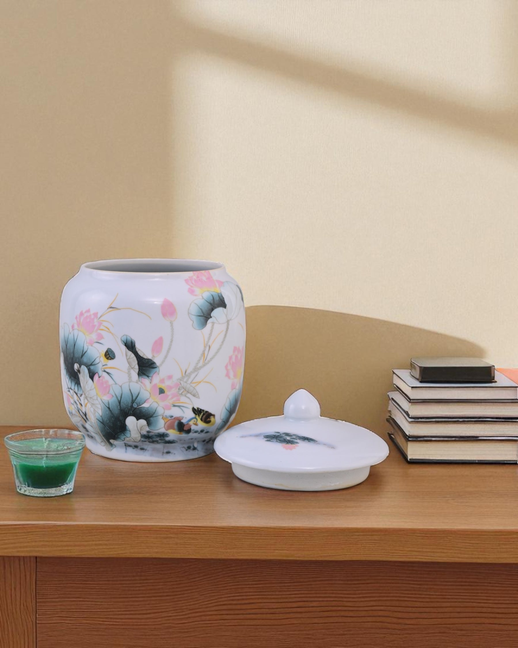 Lotus Leaf Storage Jar With Lid